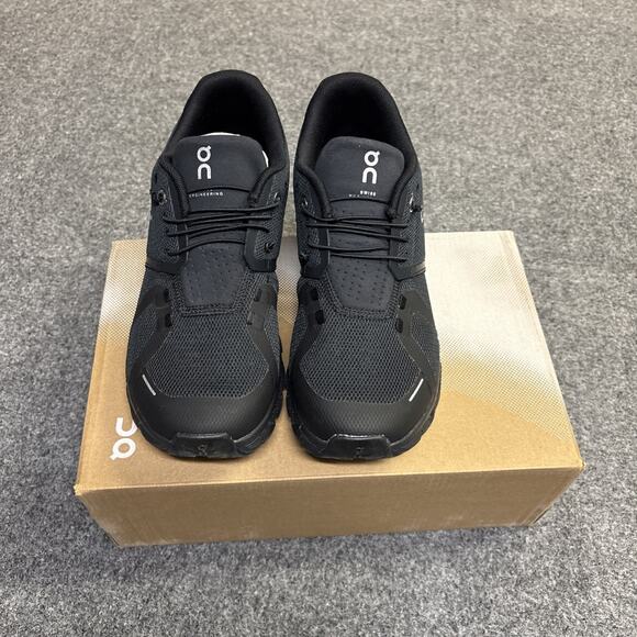 NEW On Cloud 5 Womens Sz 10 All Black Running Shoes Swiss Engineering - Picture 6 of 6